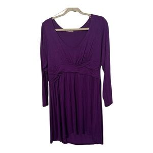Maitai Purple Long Sleeve Midi Dress in size 2X